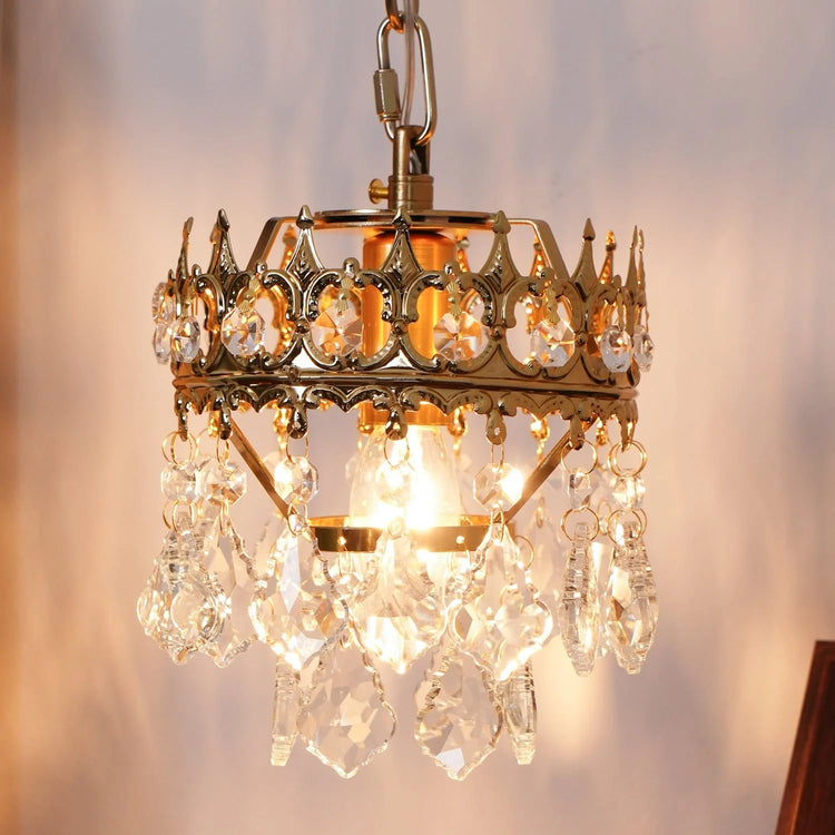 Vintage Crown Crystal Væglampe