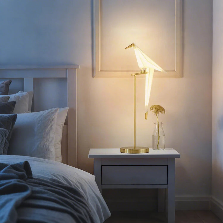 Nordic Paper Crane Origami Bird Skrivebordslampe