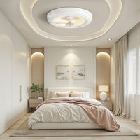 Macaron Simple Stilful Sovroom loftventilator med LED -lys