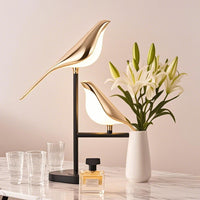 Lampe de table à double oiseaux à double oiseaux