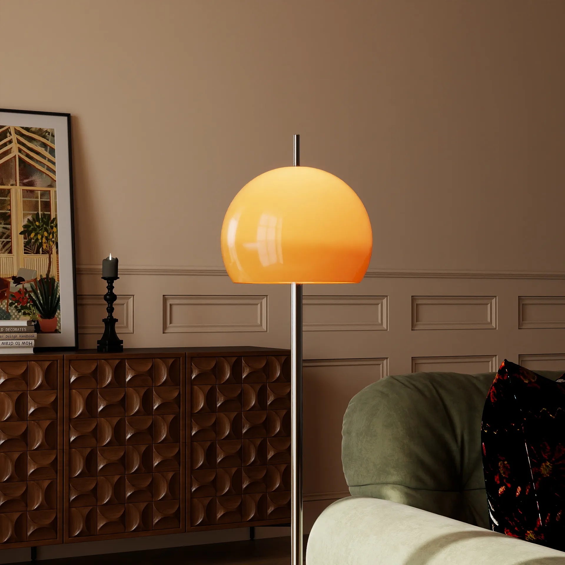 Lampadaire rond en verre tendance