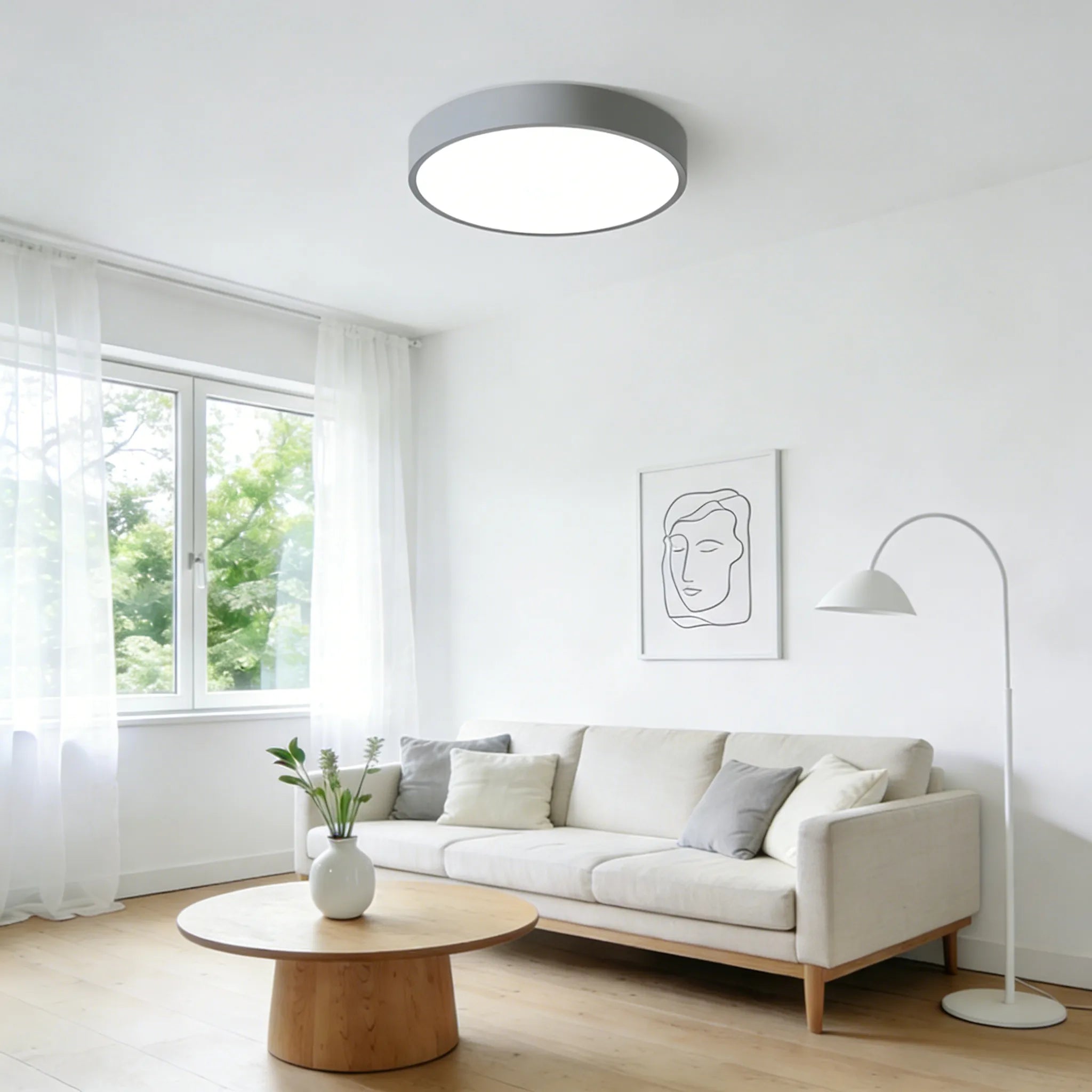 Plafoniera a LED rotonda semplice e moderna Glarefusion