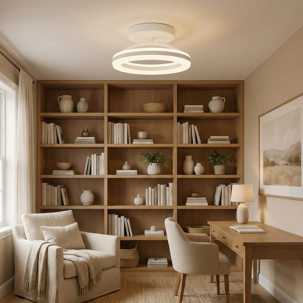 Chic moderne jern rundt loftslampe