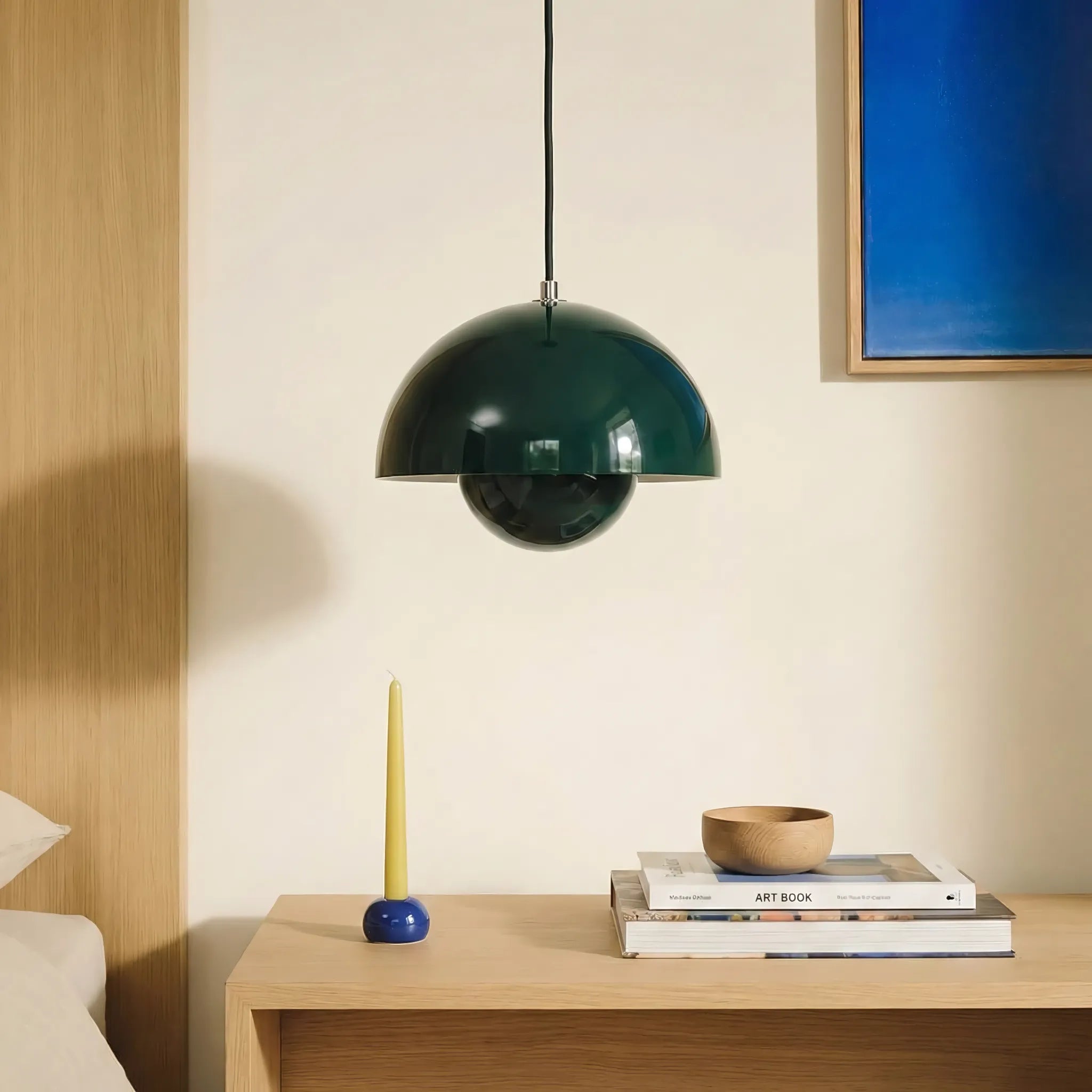 Moderna lampada a sospensione a luce rotonda colorata