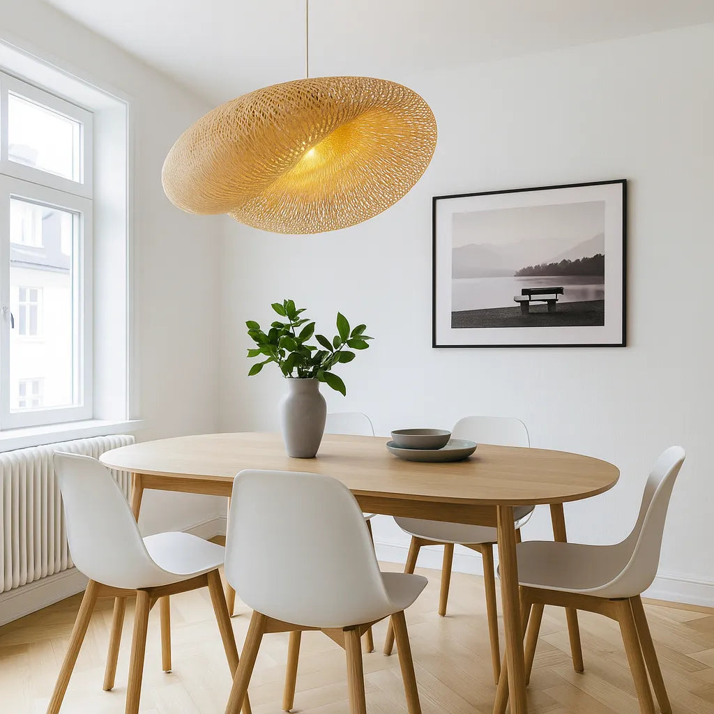 Lampada a sospensione moderna in bambù