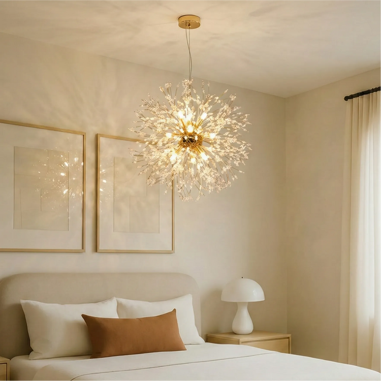 Nordische Löwenzahn-Kristall-Pendelleuchte