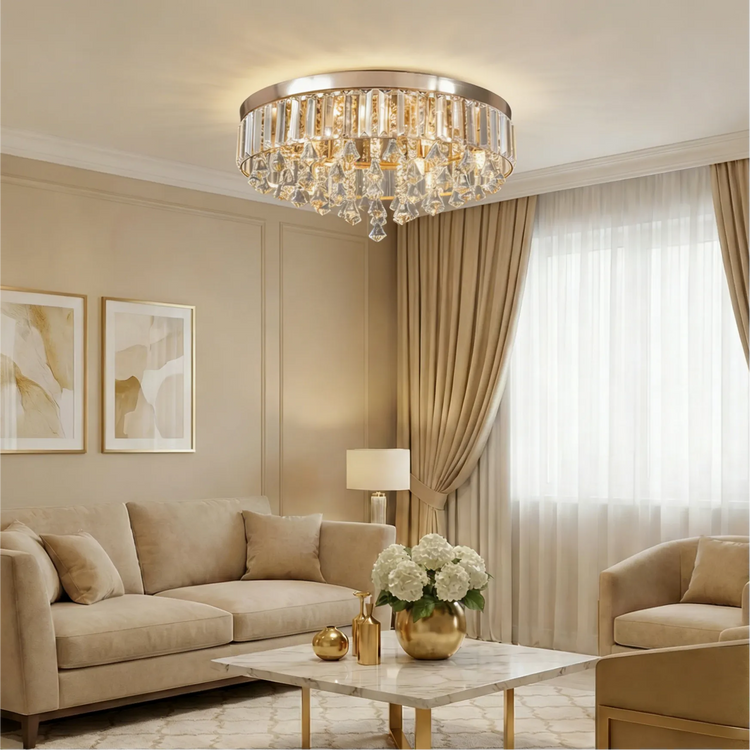 Moderne krystal rund loftslampe