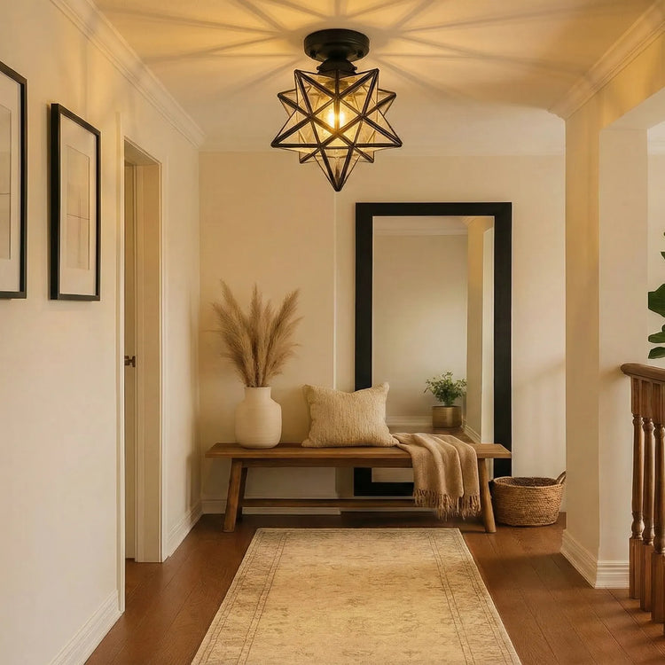Glarefusion Vintage Star Shape Ceiling Light