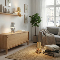 Glarefusion Cute Gold Man Statue LED Table Lamp