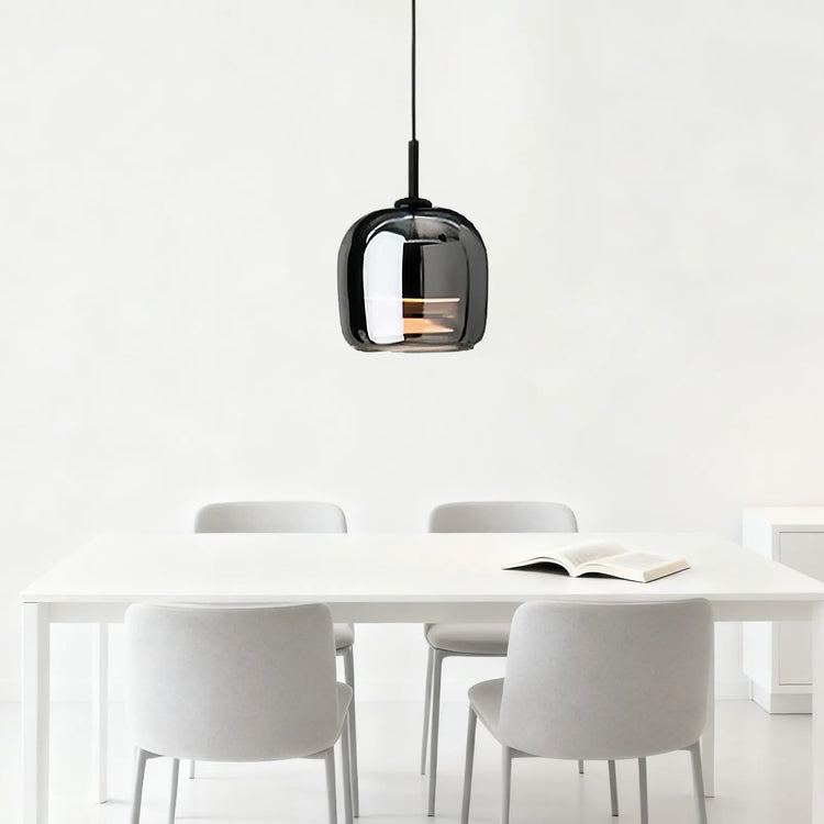 Glarefusion moderne sort glas pendel