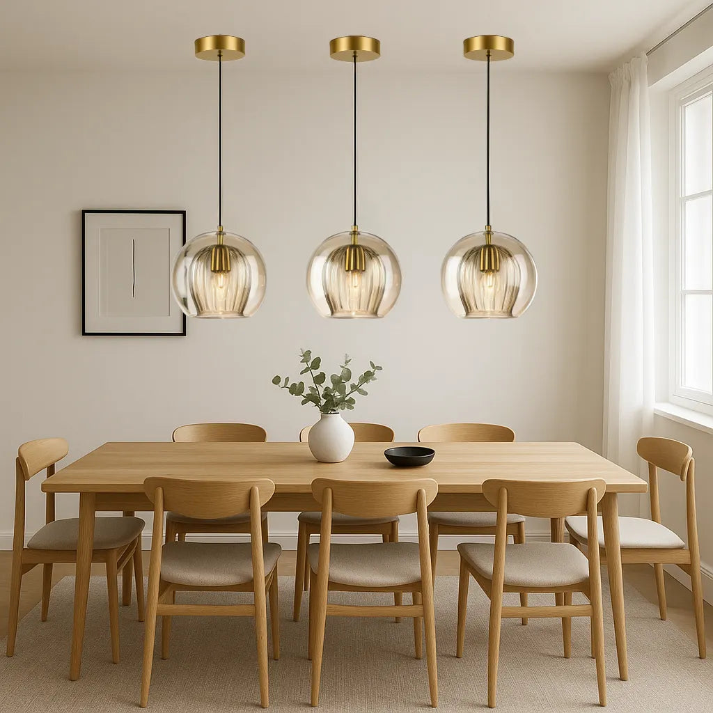 Modernt chic sfäriskt glas taklampa