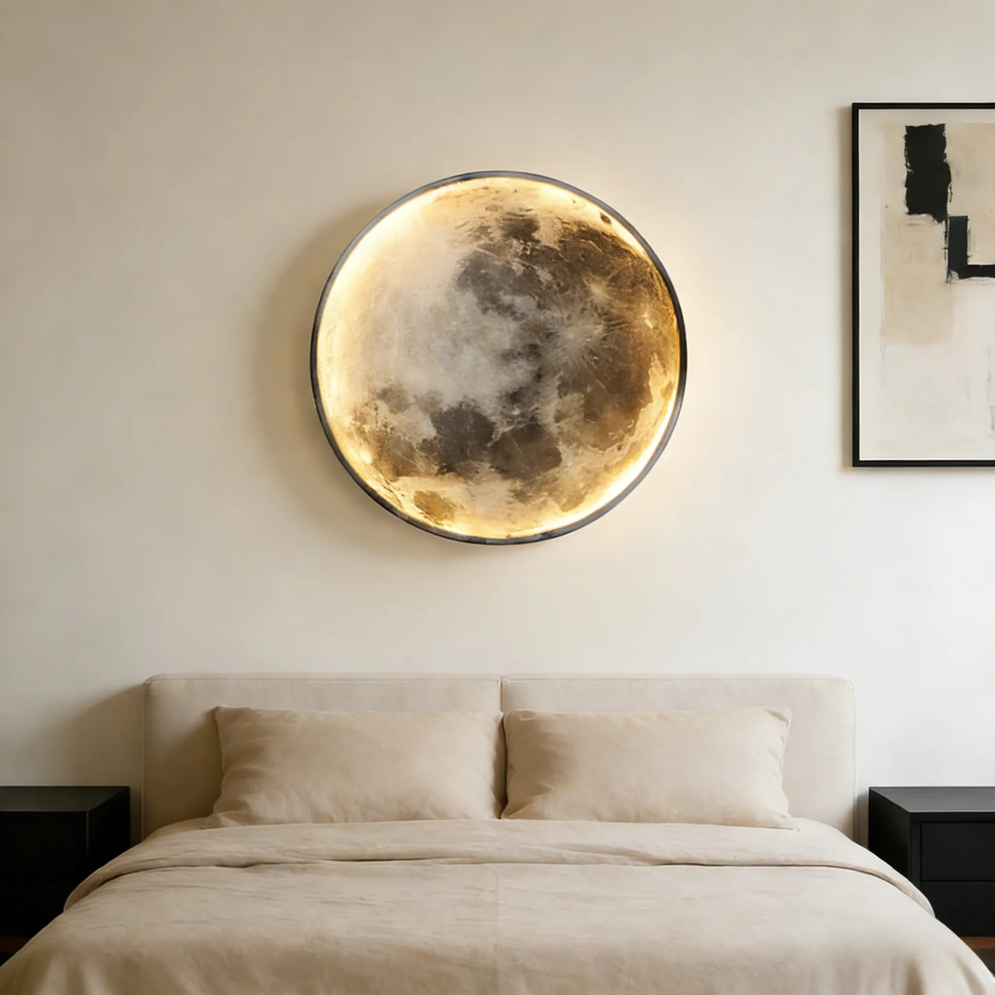 Moderne runde Mondwandlampe
