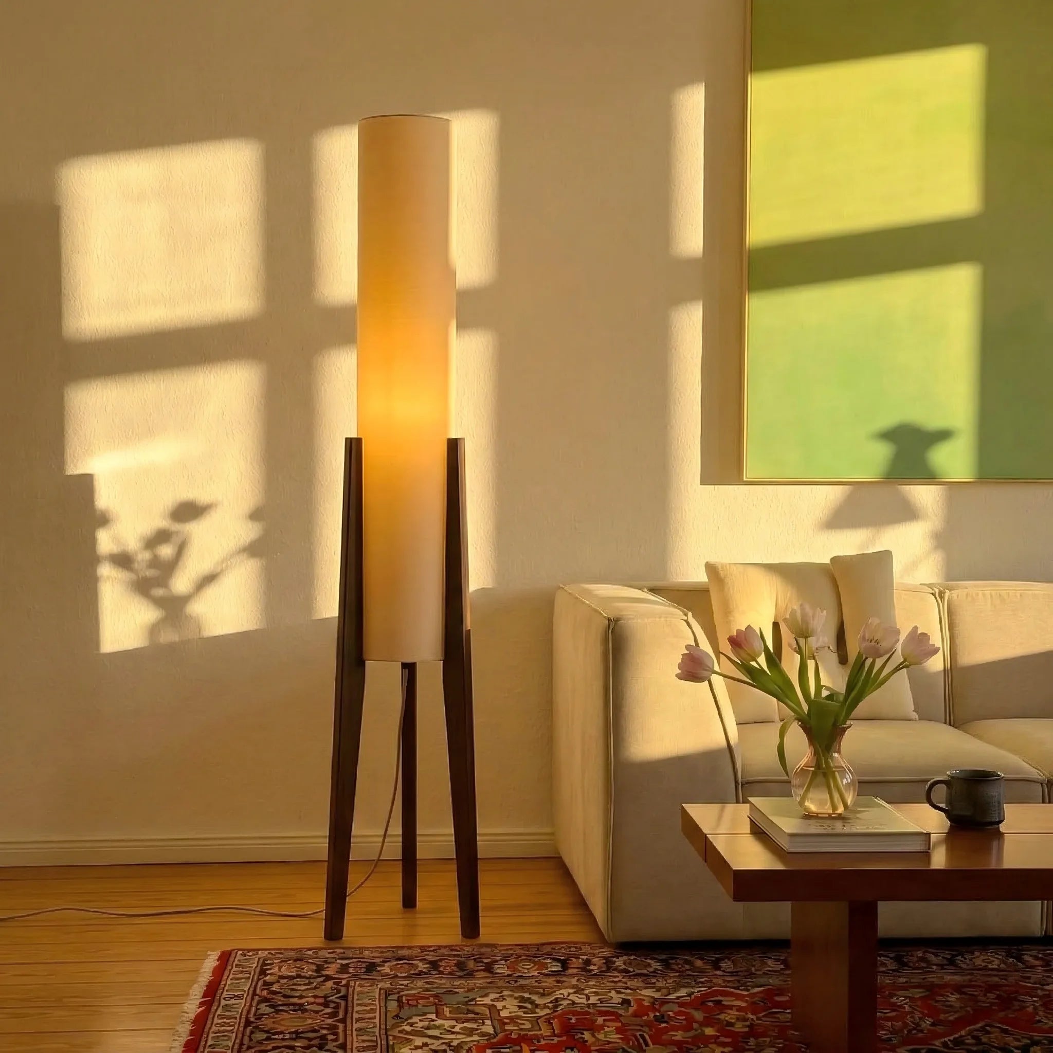 Nordic Solid Wood Floor Lamp