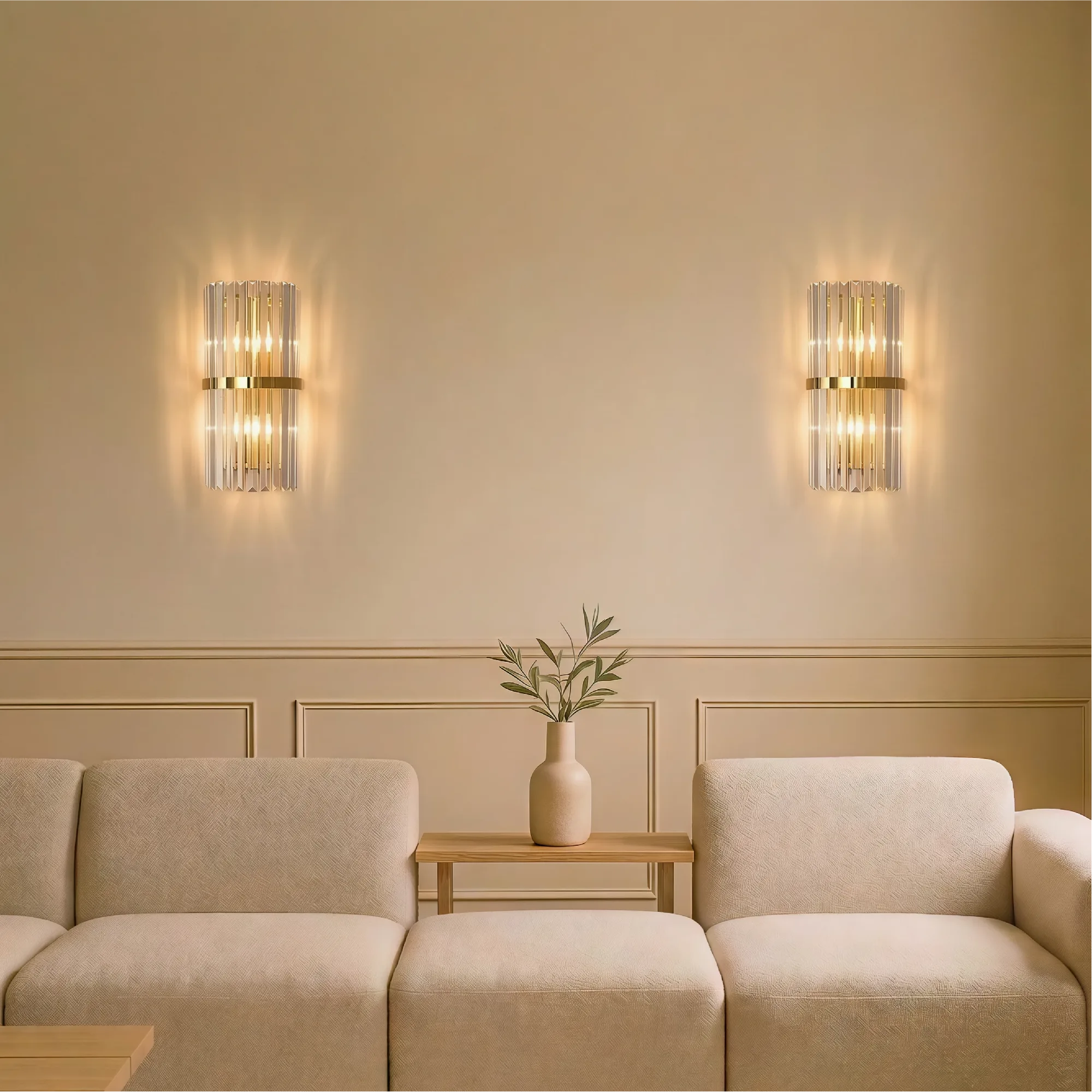 Moderne og elegant luksus væglampe i rustfrit stål