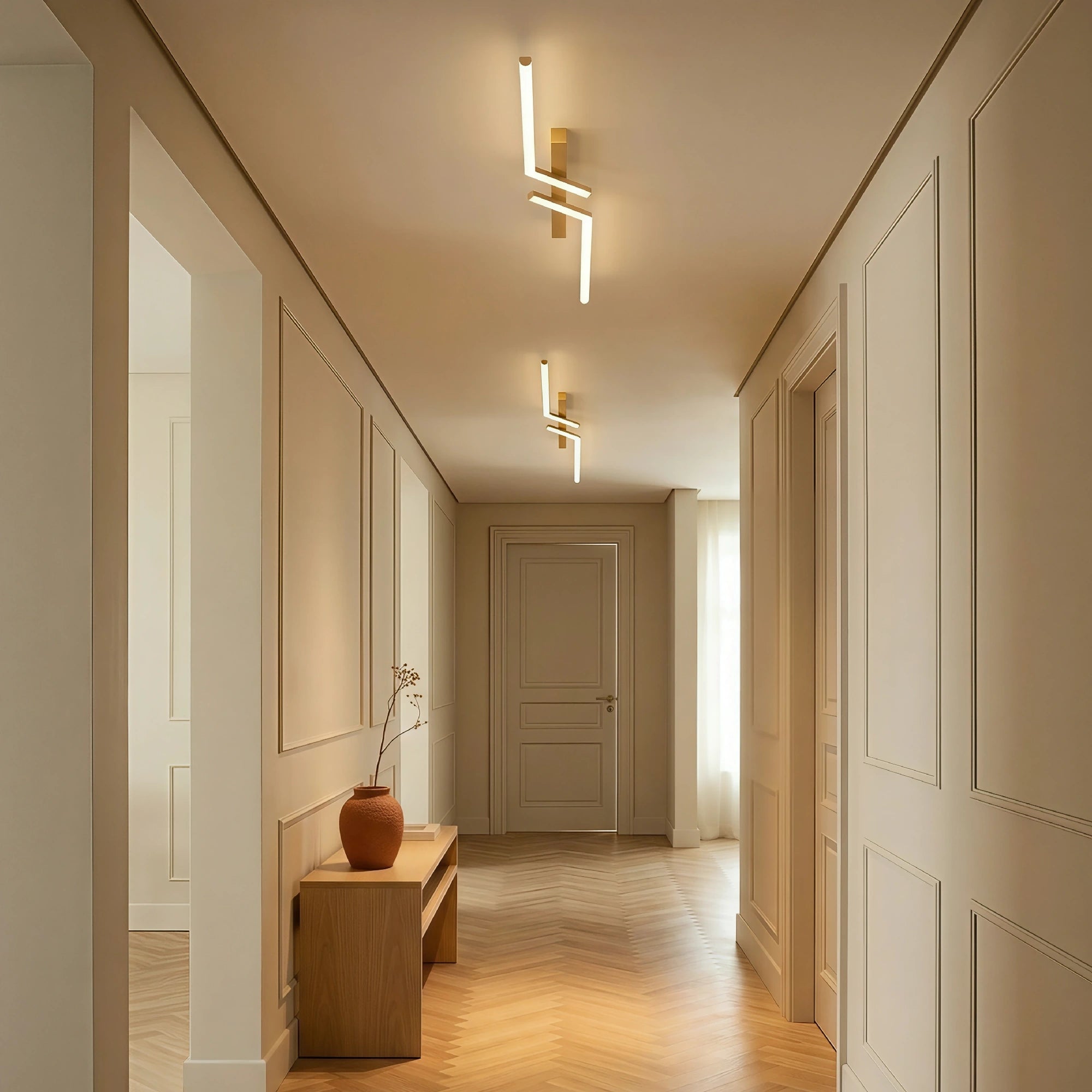 Plafonnier LED moderne simple en aluminium noir