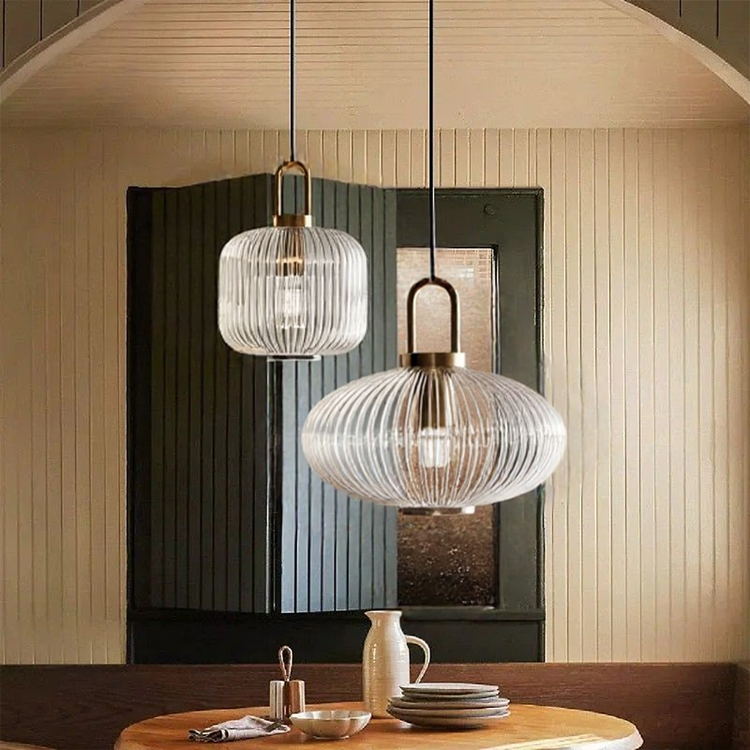 Glarefusion Lustre LED moderne simple à rayures claires