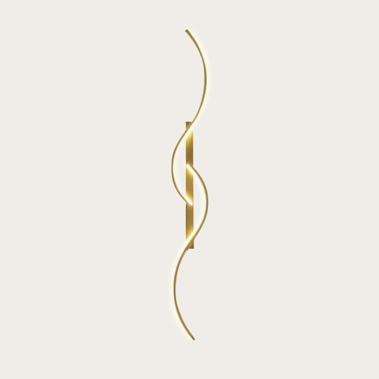 Chic moderne væglampe med langstrakt bølgeform