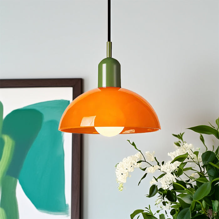 Lampada a sospensione a forma di ciotola colorata