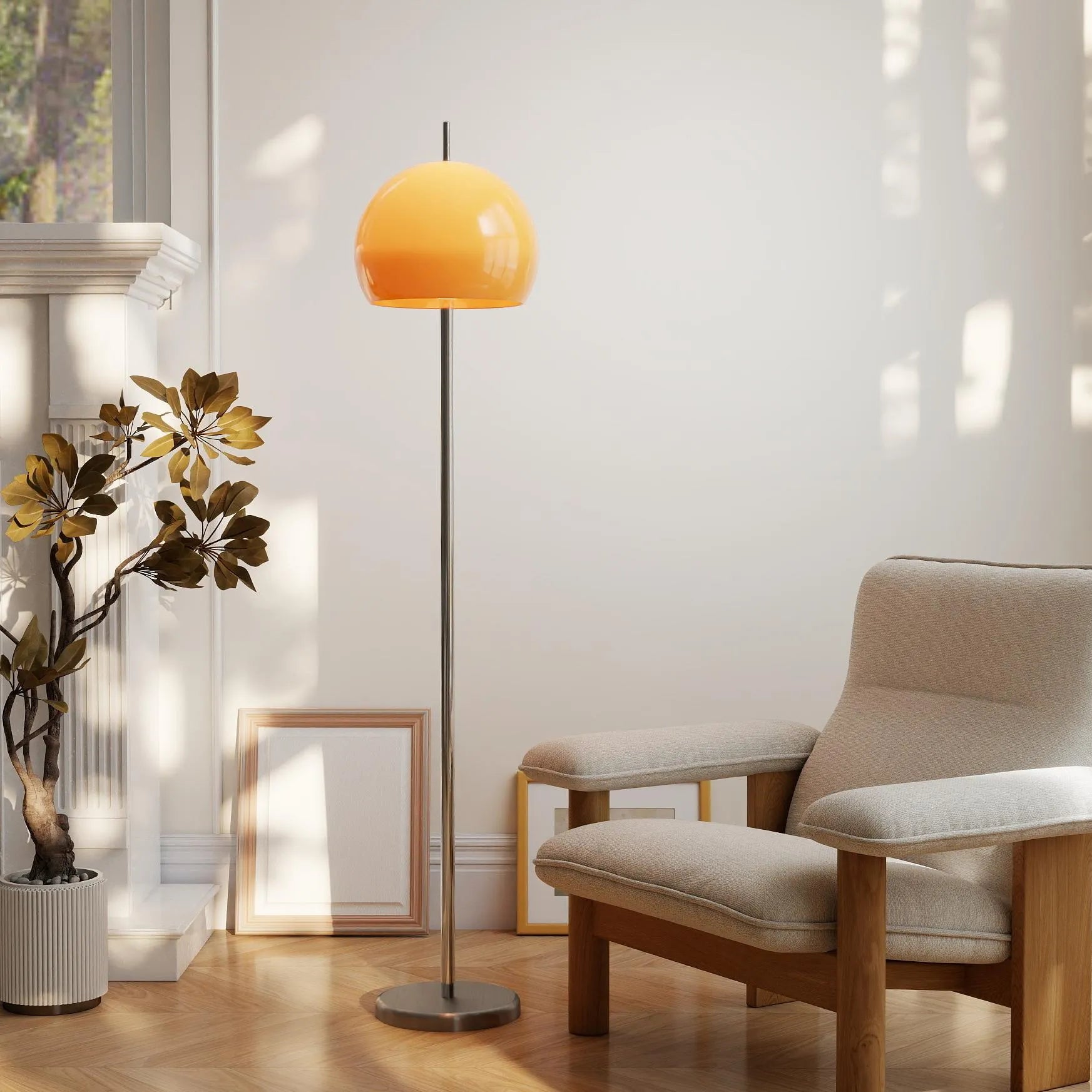 Lampadaire rond en verre tendance