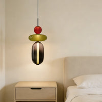 Elegant taklampa i kanderat glas