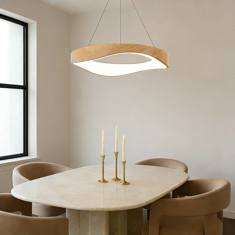 Nordic Wooden Grain Pendant Light