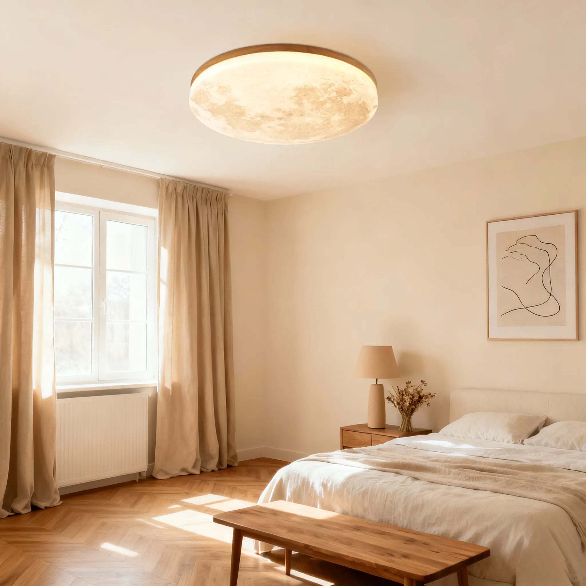 Modern Creative Moon Round Ceiling Light