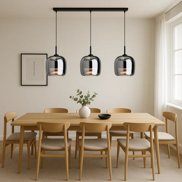 Glarefusion moderne sort glas pendel