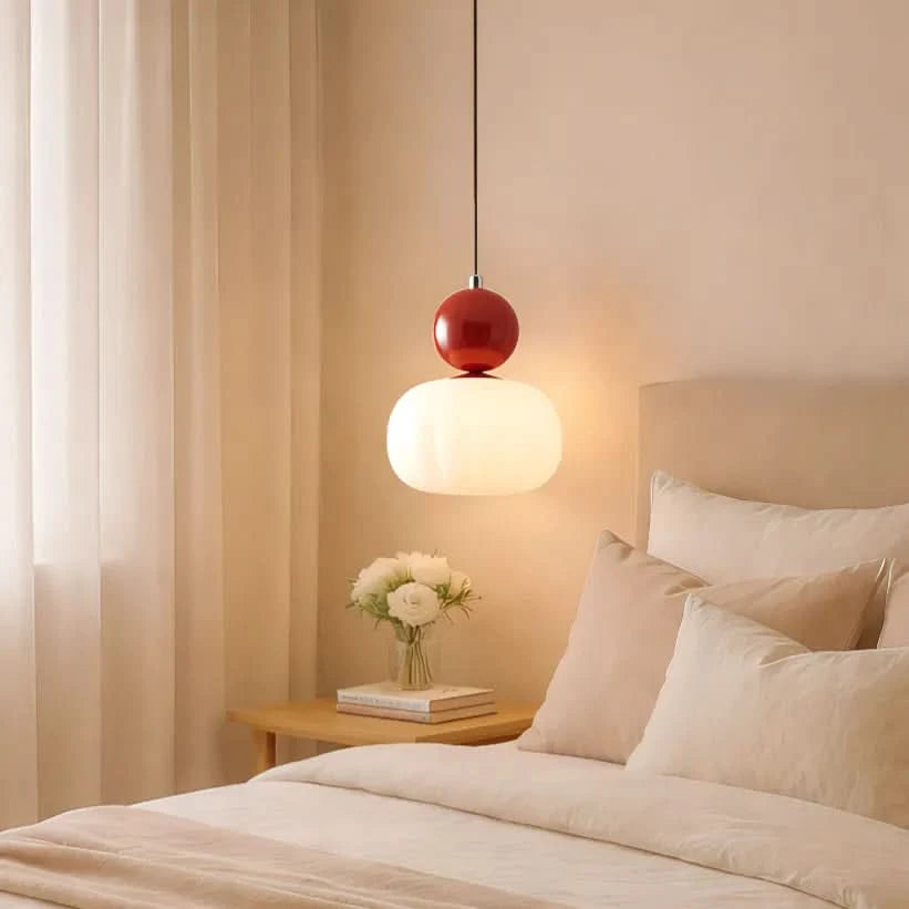 Lampada a sospensione Art Déco color crema Glarefusion