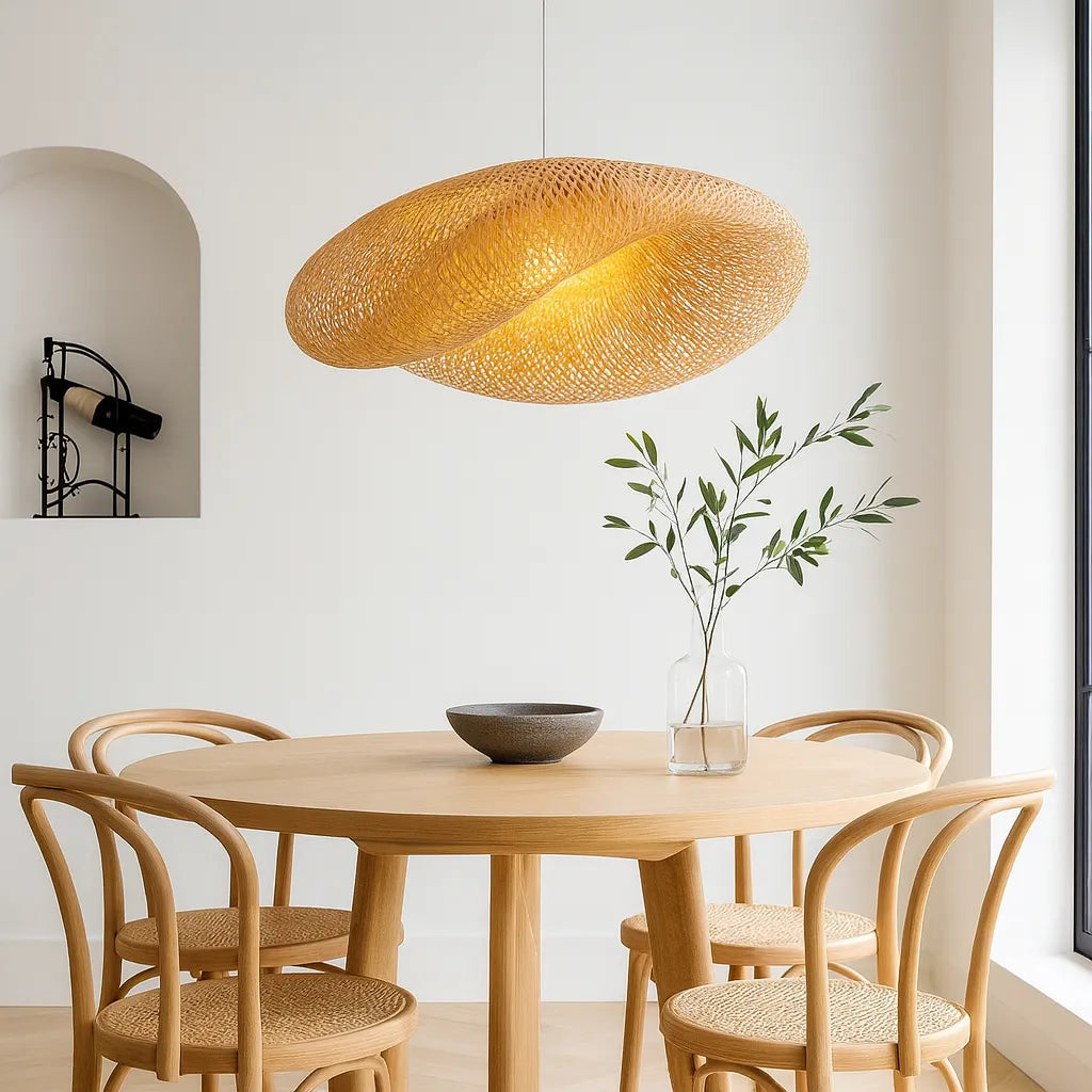 Lampada a sospensione moderna in bambù