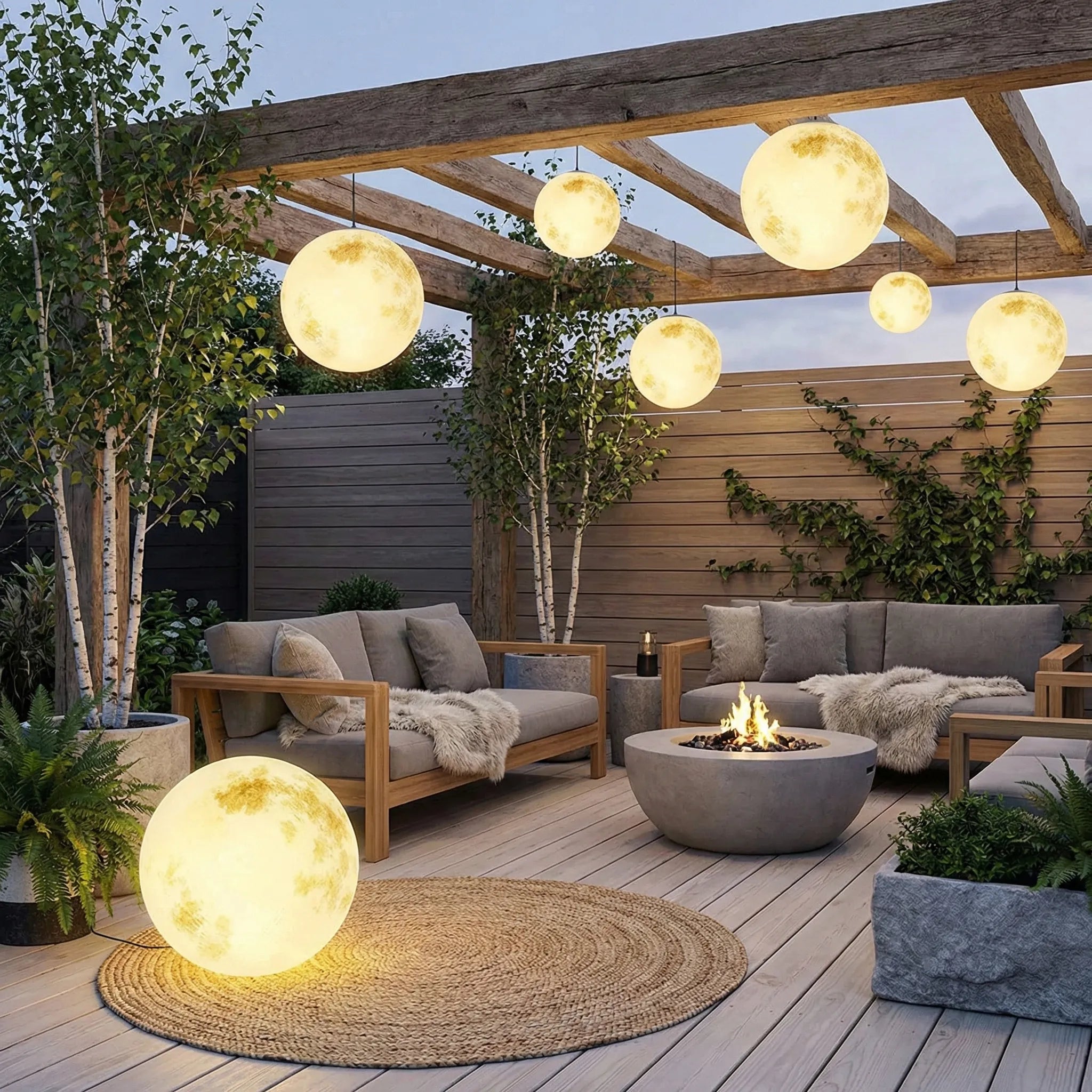 Lampada a sospensione da esterno Lunar Garden