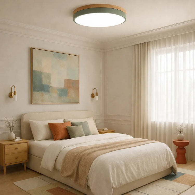 Chic Wood Flush-Mount Ceiling Light