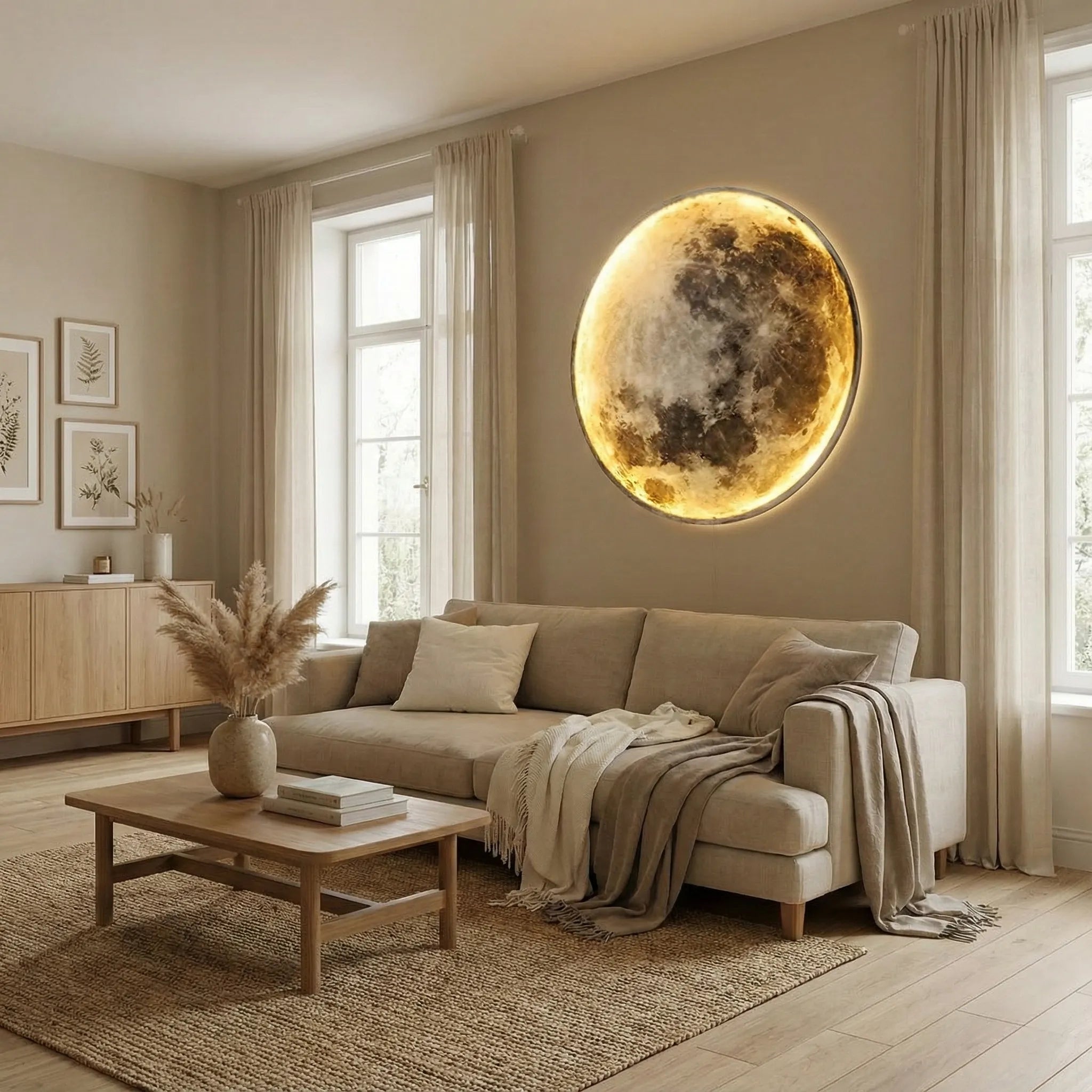 Moderne runde Mondwandlampe