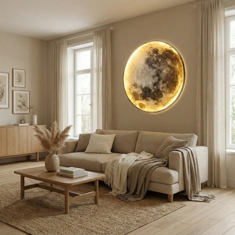 Modern Round Moon Wall Lamp