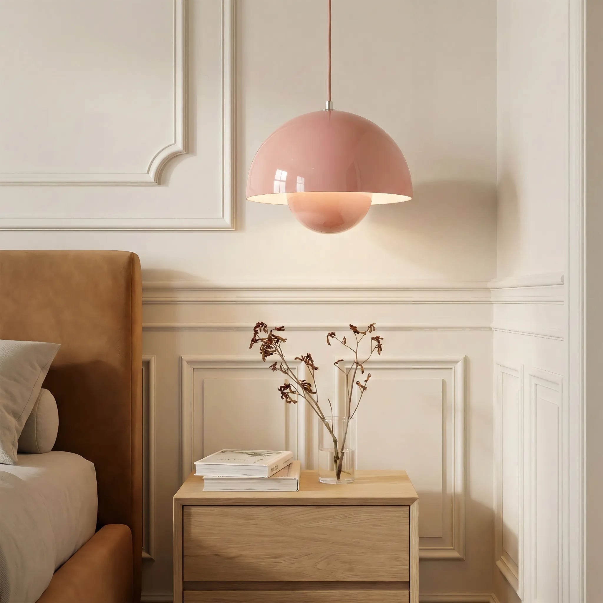 Moderna lampada a sospensione a luce rotonda colorata