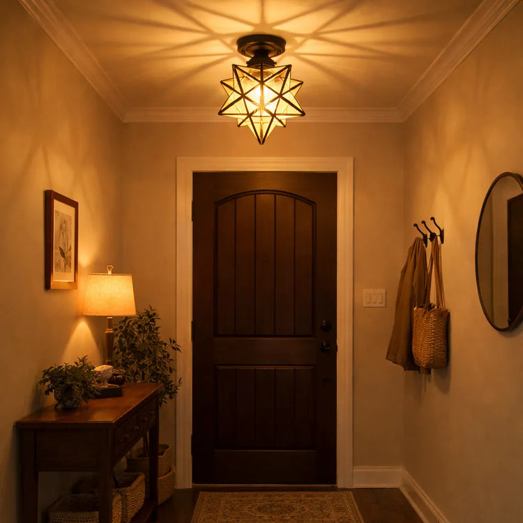 Glarefusion Vintage Star Shape Ceiling Light