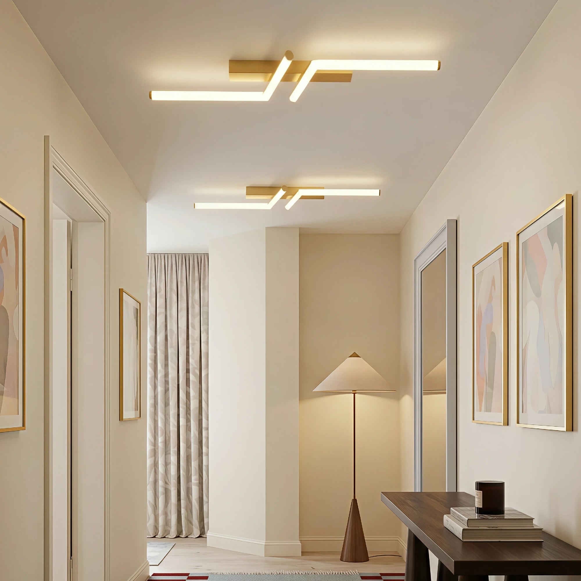 Plafonnier LED moderne simple en aluminium noir
