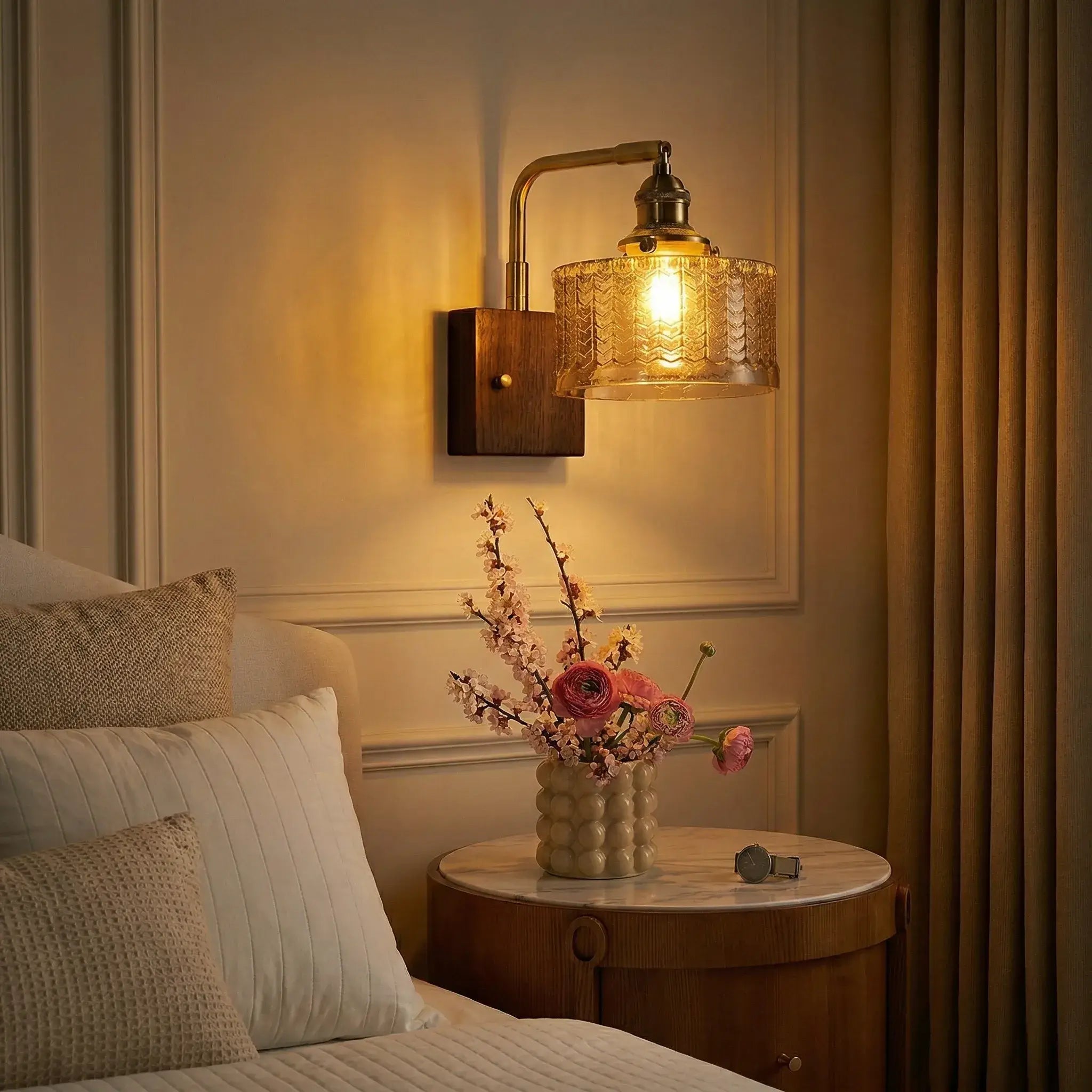 Radiant Woodland Elegance Wall Light