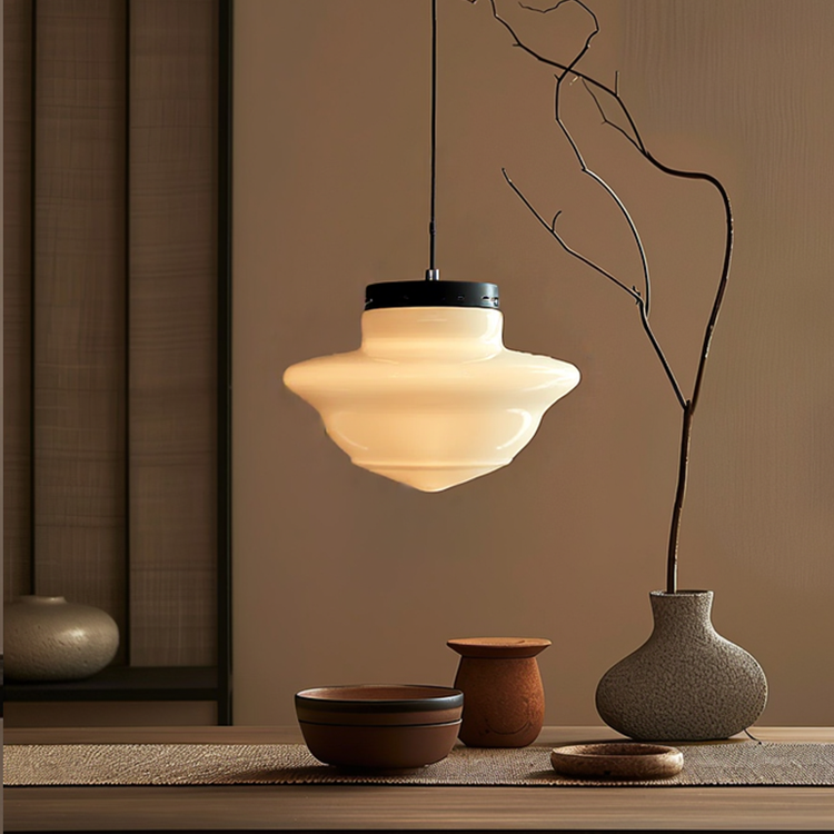 Vintage Frosted Glass Pendant Light