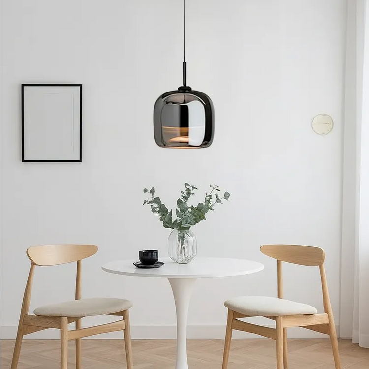 Glarefusion moderne sort glas pendel