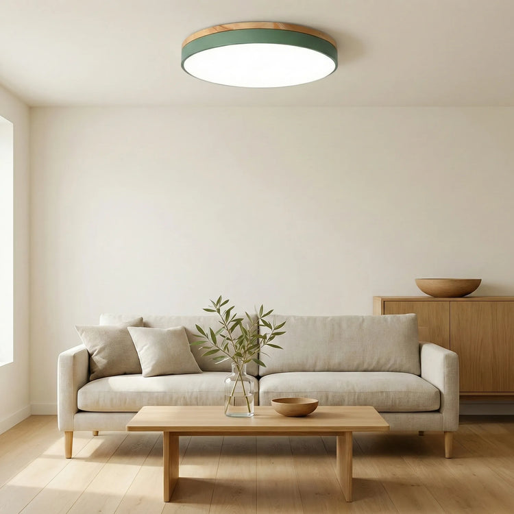 Chic Wood Flush-Mount Ceiling Light