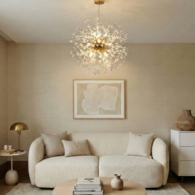 Nordische Löwenzahn-Kristall-Pendelleuchte