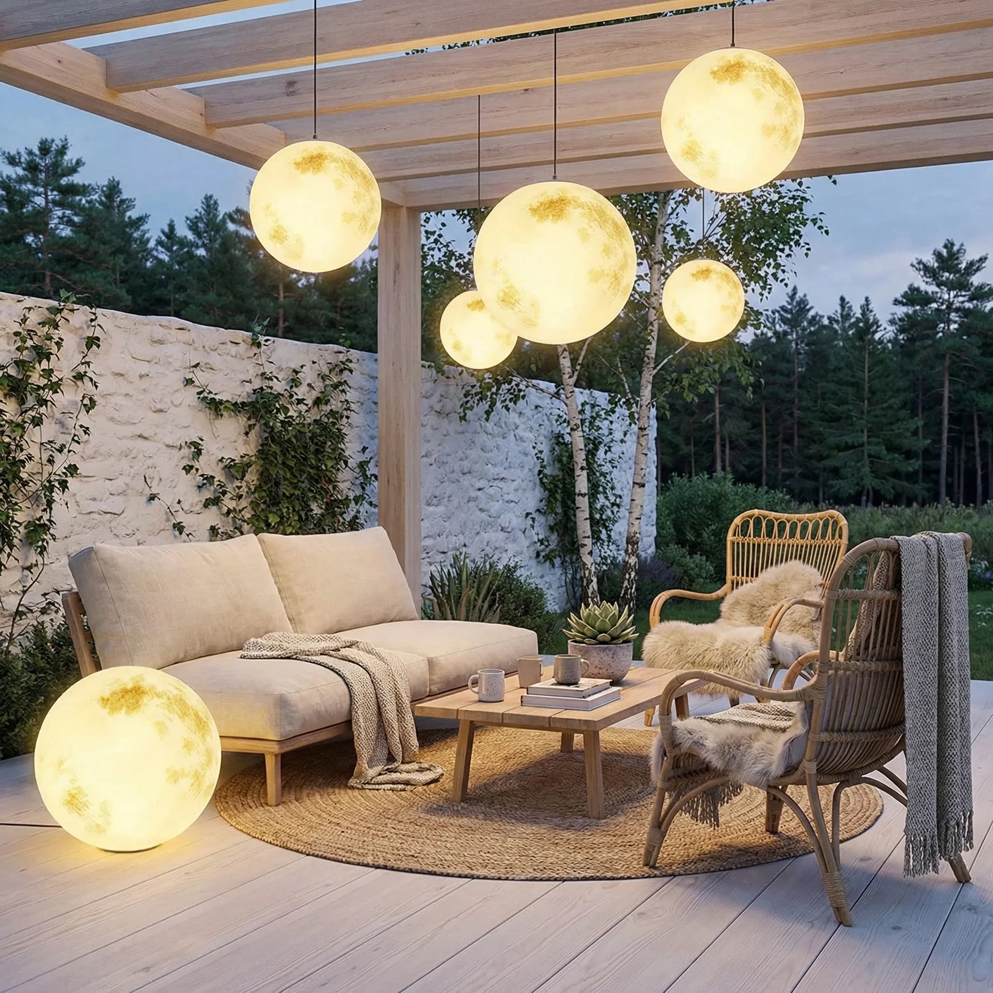 Lampada a sospensione da esterno Lunar Garden