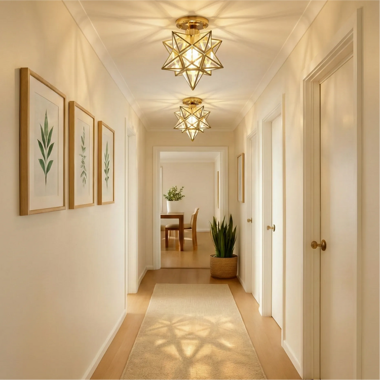 Glarefusion Vintage Star Shape Ceiling Light