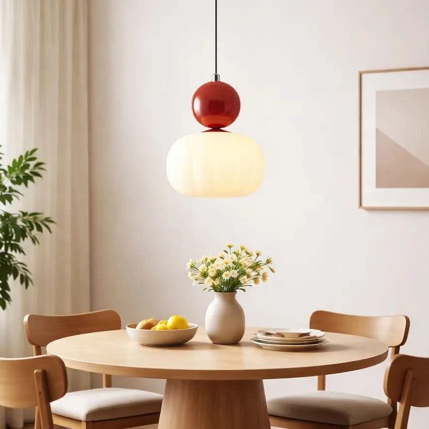 Lampada a sospensione Art Déco color crema Glarefusion