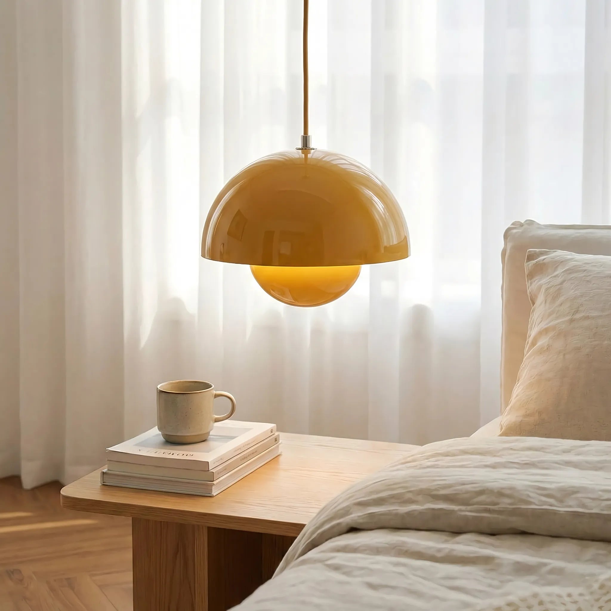 Moderna lampada a sospensione a luce rotonda colorata