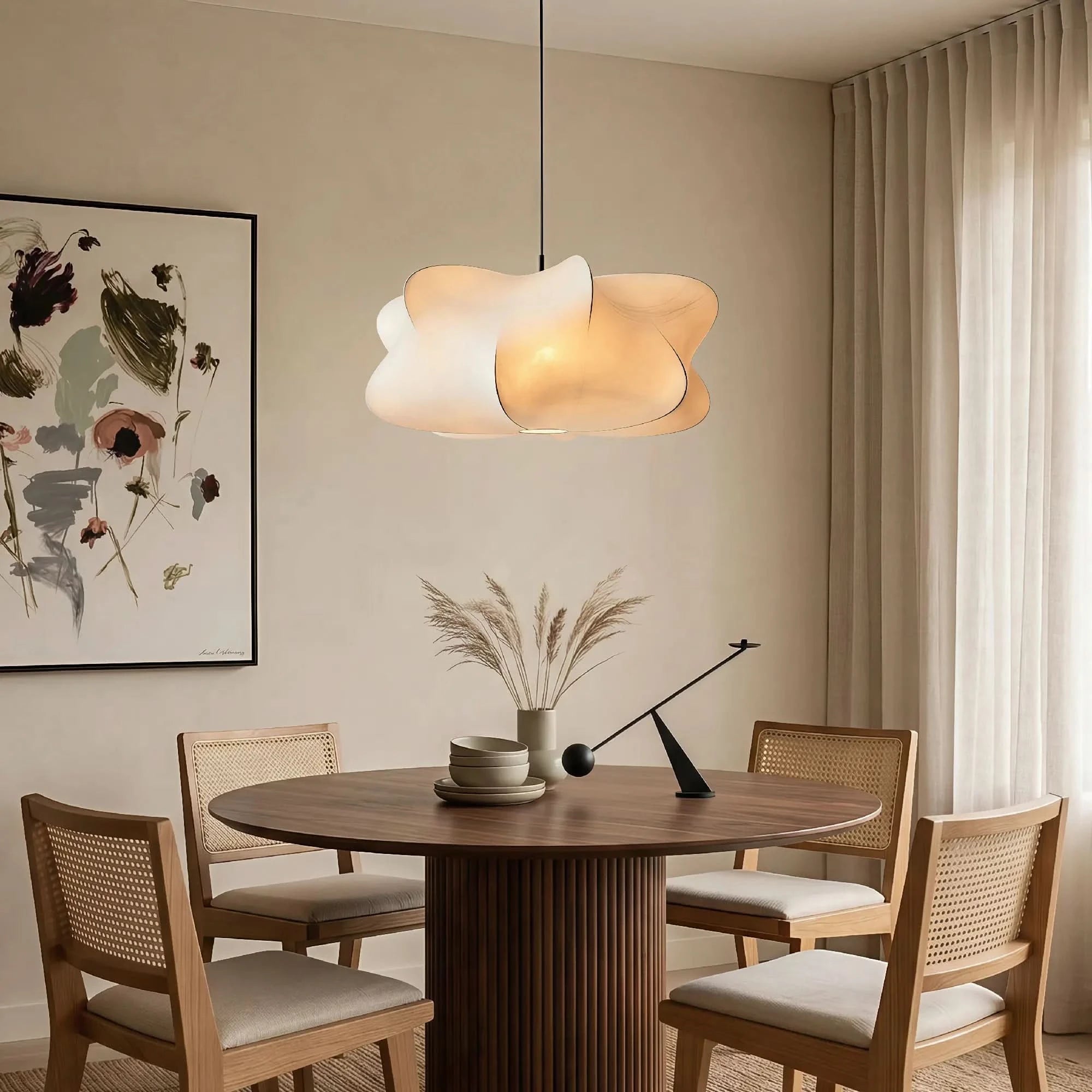 Lampada a sospensione in seta Glarefusion