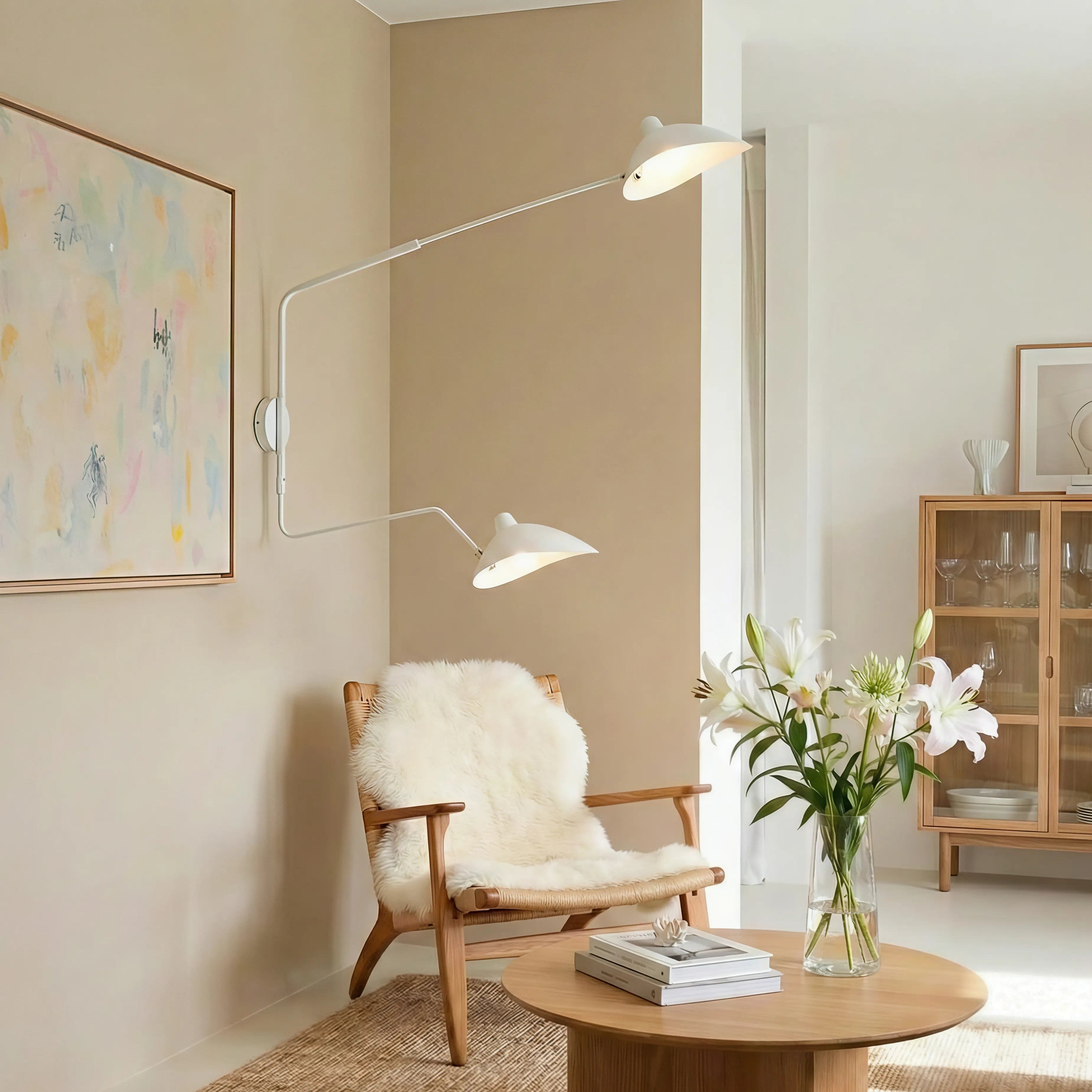 Elegante lampada da parete a doppia testa