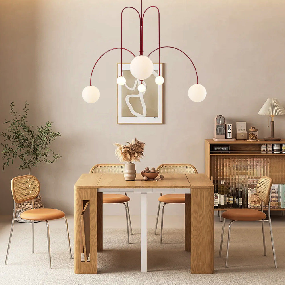 Lampada a sospensione moderna in vetro rotondo bianco