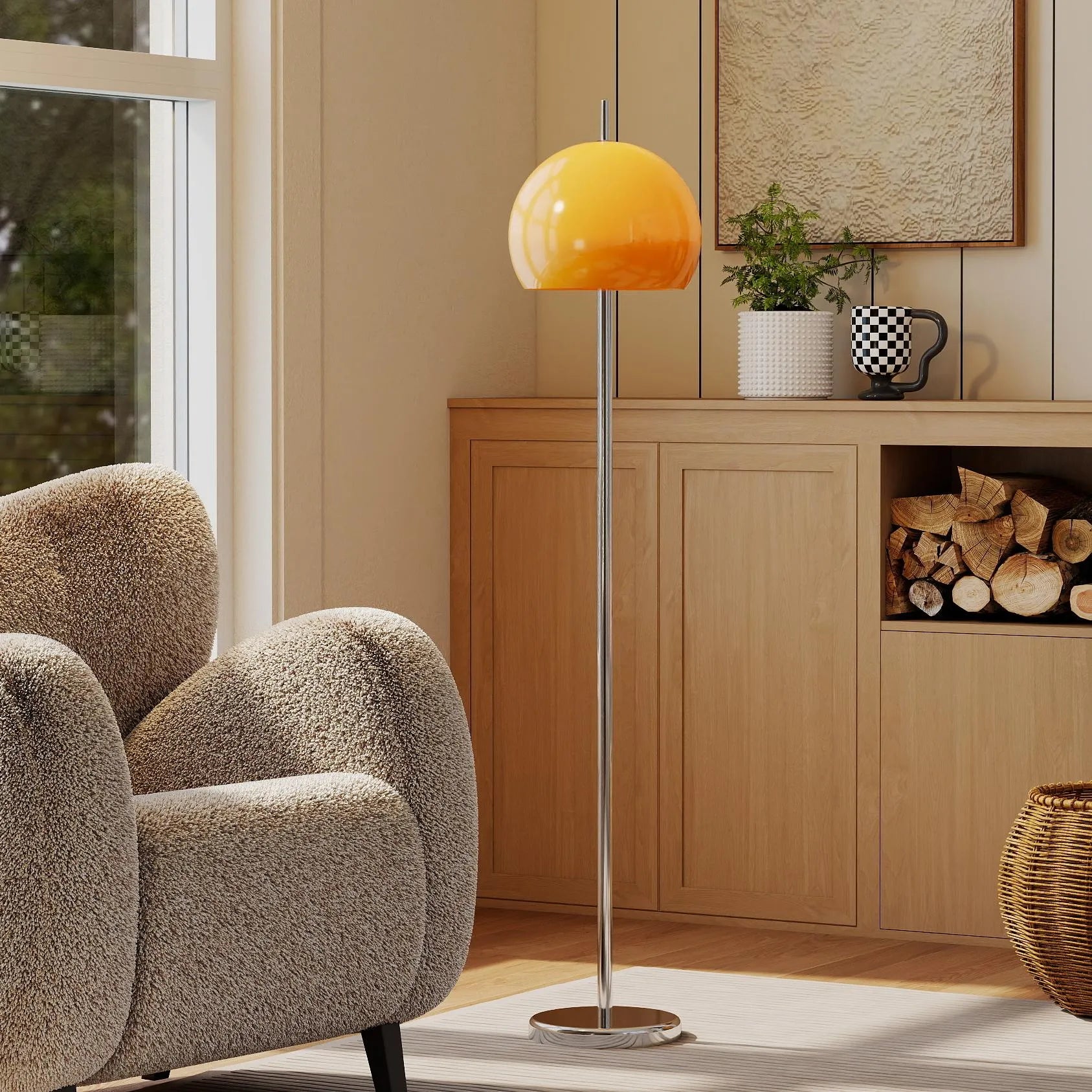 Lampadaire rond en verre tendance