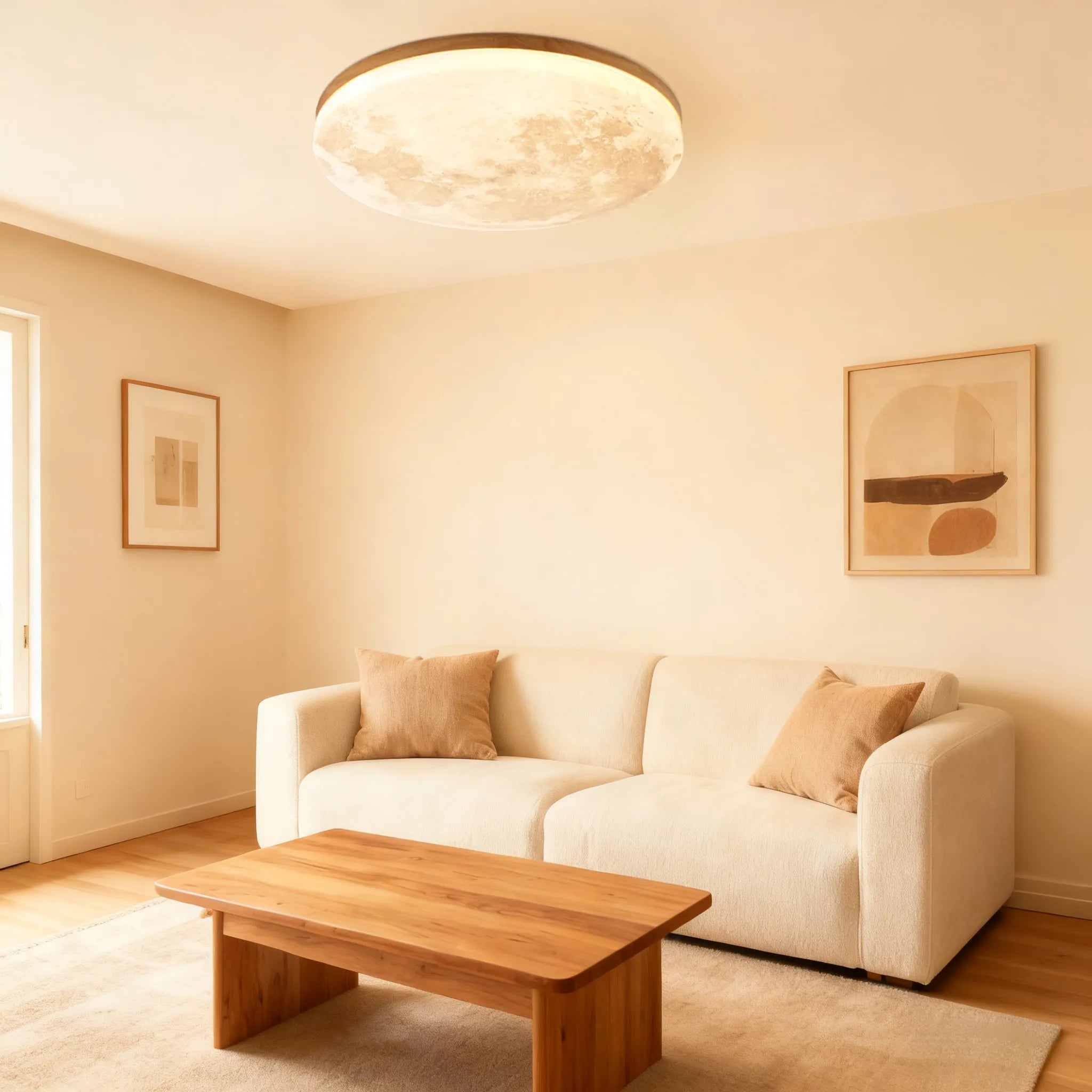 Plafonnier rond moderne et créatif en forme de lune